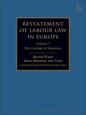 cover image of Restatement of Labour Law in Europe, Volume 1